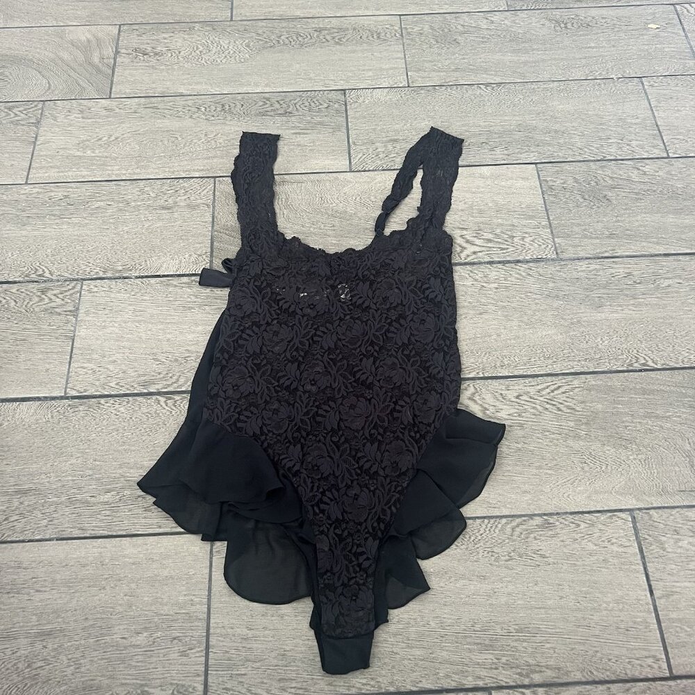 Vintage Victoria’s Secret One Piece Baby Doll Sheer Ruffles Lace Medium (003)